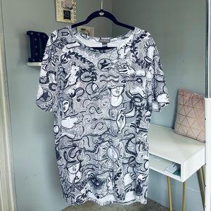 H&M cool graphic casual men t shirt size L